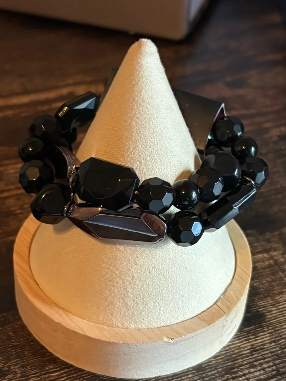 Paparazzi Luxe Jet Black Faceted Beaded Bracelet